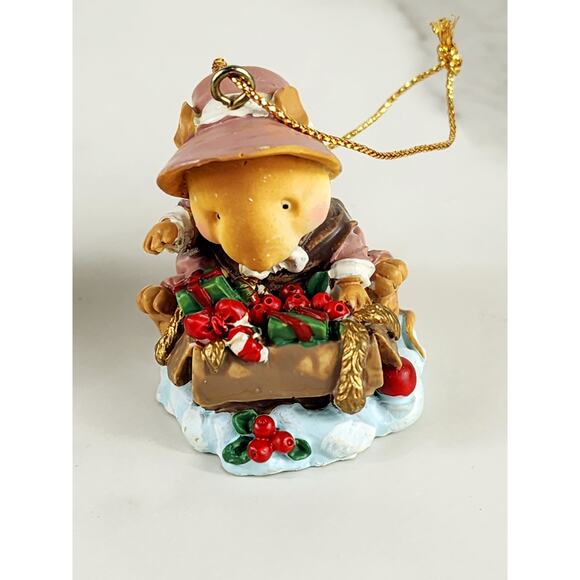 Ganz Mini Mouse Mice Tree Ornament Little Cheese 2" Resin 90s Figurine x2 Vtg - Picture 3 of 14